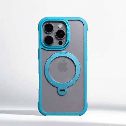 360° Magnetic Rotatable Holder Shockproof Case For iPhone 17 16 Pro Max 15 14 13 Transparent For MagSafe Wireless Charge Cover