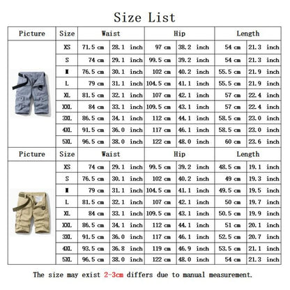 Summer Cargo Shorts Men's Pure Cotton Vintage Washed Multi Pocket Casual Straight Leg Trendy Knee Length Pants Streetwear
