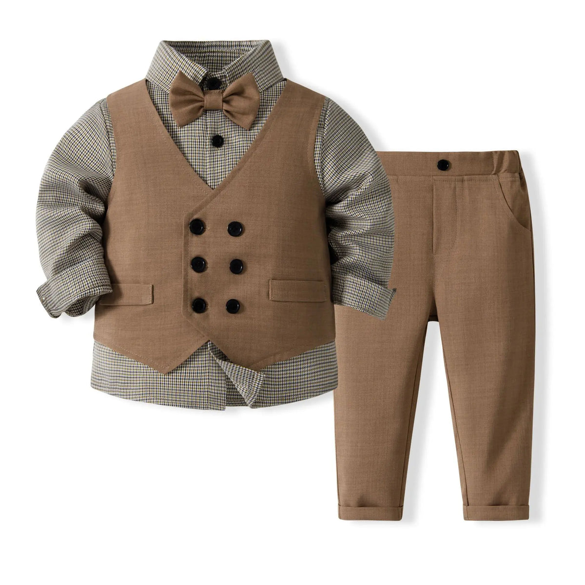 1-6 Years Formal Gentleman Vest Suit for Baby Boys Spring Autumn Kids Birthday Anniversary Clothing Sets Children Party Clothes
