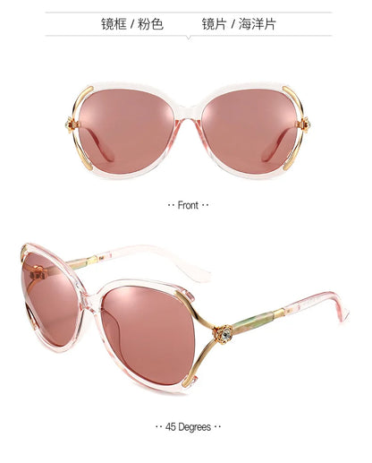 2026 Fashion High-End Women's Polarized Sunglasses Oversize Mode Retro Sunglasses Glasses Outdoor Sun Protection UV Protection