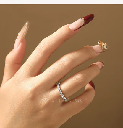 S925 Silver Snake Ring Pave Moissanite Wedding Eternity Band Stackable Luxury Fine Jewelry forWomen Pass Diamond Tester