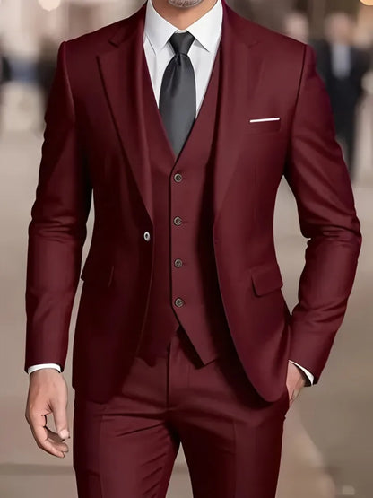 New Beige Suit Men Business Tuxedos Formal 3/2/1 Piece Dress Single Breasted Groom Groomsman Prom Wedding Party