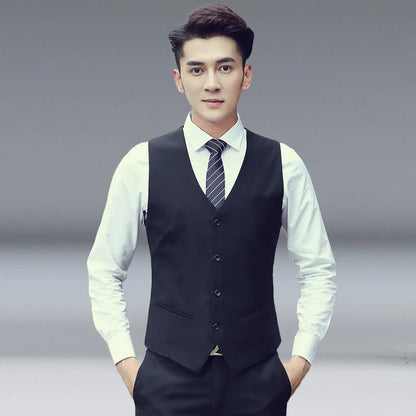 Wine Red Suit Vests for Men Simple Single Breasted High-end Male Waistcoat Slim Fit Formal Business Casual Vest Plus Size 7XL