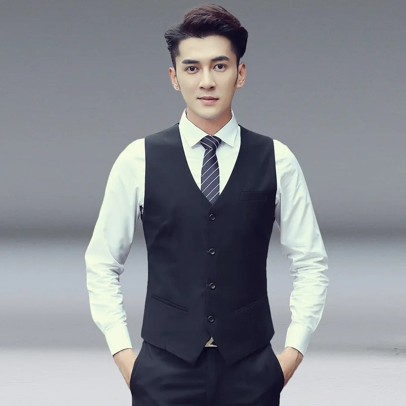 Wine Red Suit Vests for Men Simple Single Breasted High-end Male Waistcoat Slim Fit Formal Business Casual Vest Plus Size 7XL