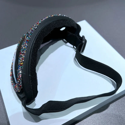 Luxury Rhinestone Ski Snowboard Goggles Mountain Skiing Eyewear Winter Sports Gogle Snow Glasses Cycling Sunglasses Mens