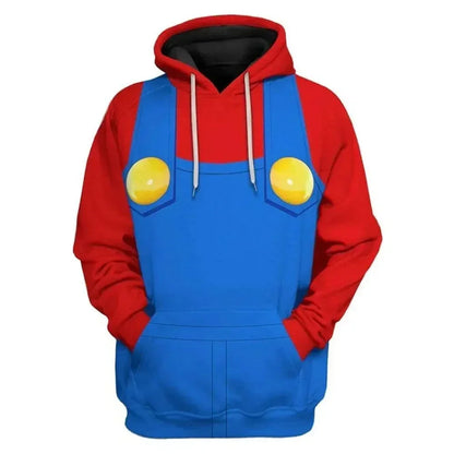 Men's Super Bros Pullovers Sweatshirt For Adult 3D Printed Casual Hooded Christmas Halloween Costume Outfits Man Anime Hoodie