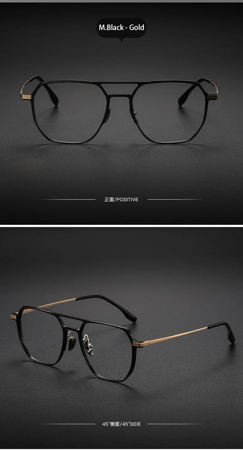Large Frame Aluminum Frame Titanium Business Anti-Blue Light Reading Glasses Men Ladies Customizable Prescription ZY-20239