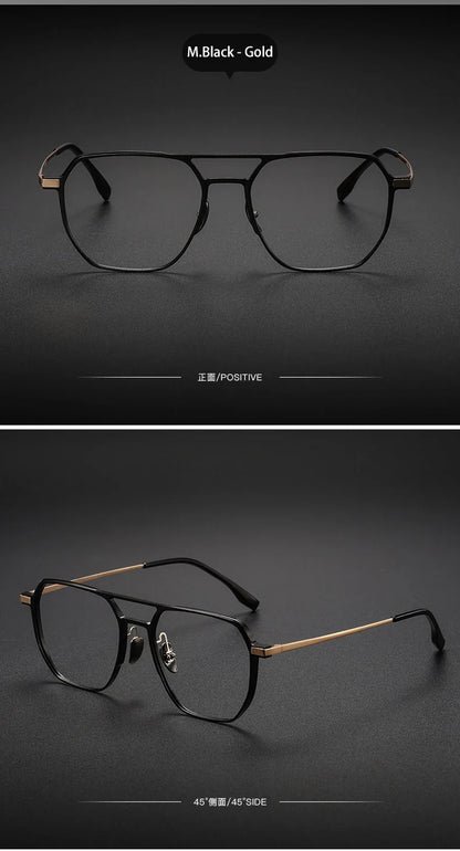 Large Frame Aluminum Frame Titanium Business Anti-Blue Light Reading Glasses Men Ladies Customizable Prescription ZY-20239