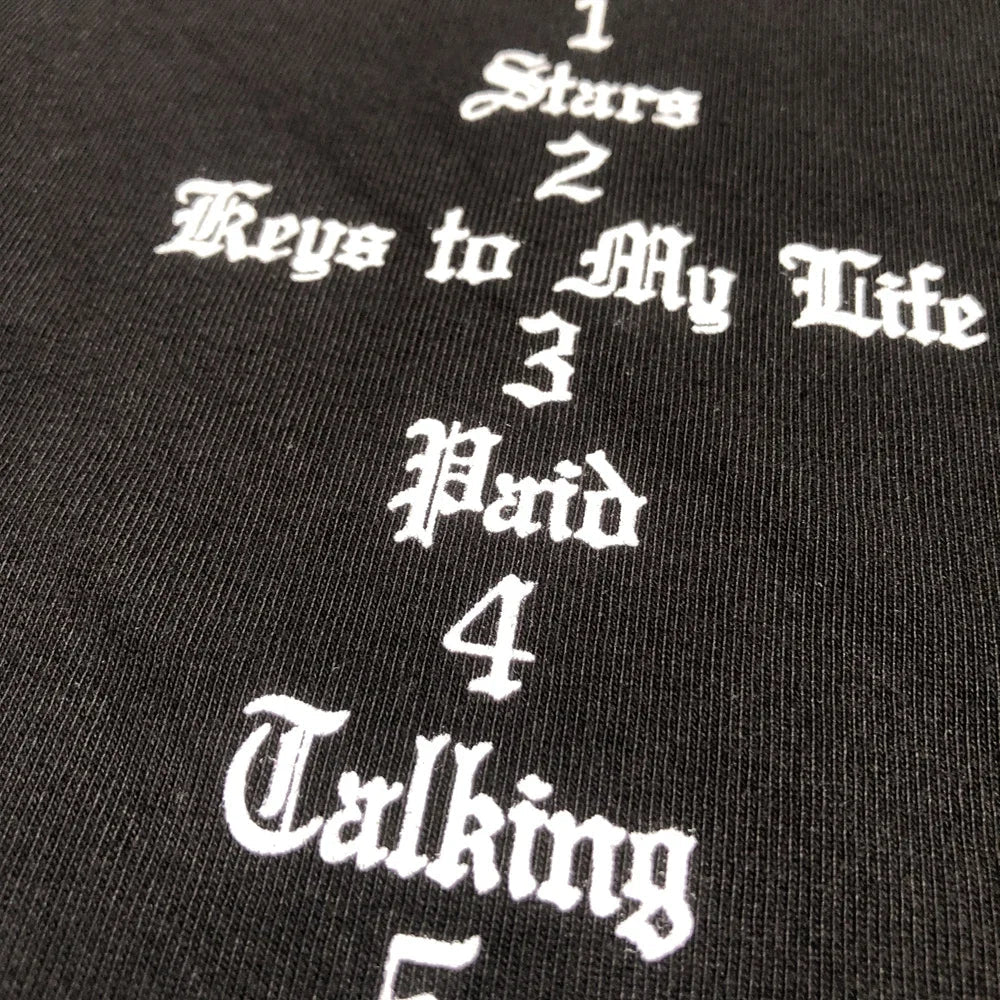 Vultures DONDA Kanye Quality Printed Long Sleeves 100%Cotton Casual Loose Oversized Tops T Shirt For Men
