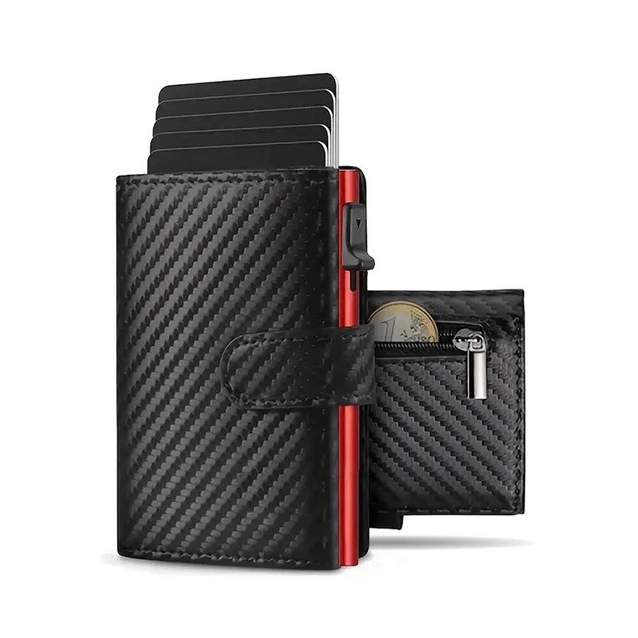 Porte-monnaie Pop-Up avec Compartiment Monnaie Protection RFID Porte-cartes de Crédit pour hommes