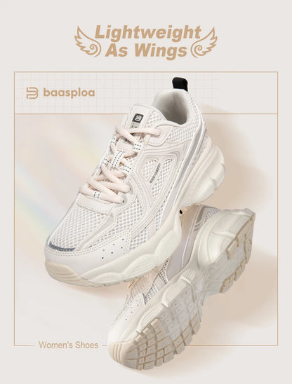 Women Retro Running Shoes Outdoor Mesh Lace Up Jogging Sports Shoes Female Casual Lightweight Breathable Non-slip Shoes