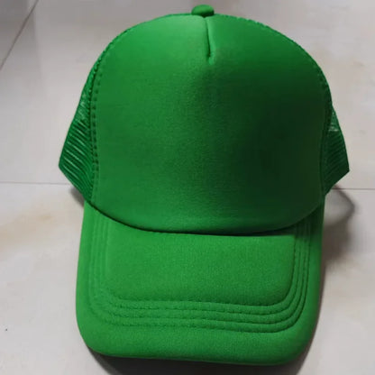 Unisex Cheaper 5 Panel Trucker Hat For Adult Summer Net Baseball Cap Men Women Sponge Mesh Adjustable Sun Hat Visor