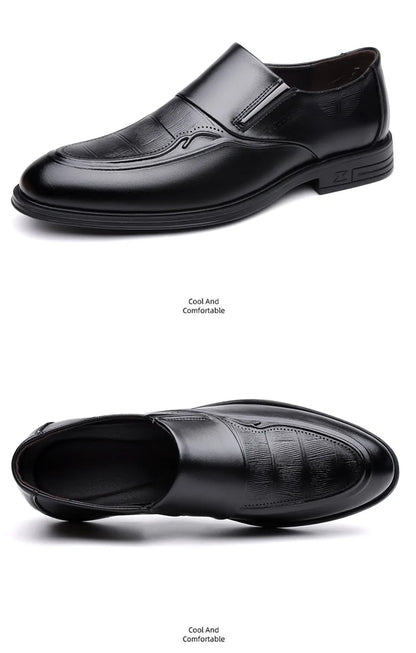 Spring Autumn New Leather Shoes for Men Solid Color Business Casual Shoes Male Fashion British Style Dress Shoe Man