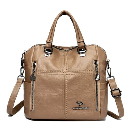 Hot Sale Of The Season New Large Capacity Women's Fashionable Casual Simple Retro Single Shoulder Crossbody Backpack Bag Zipper