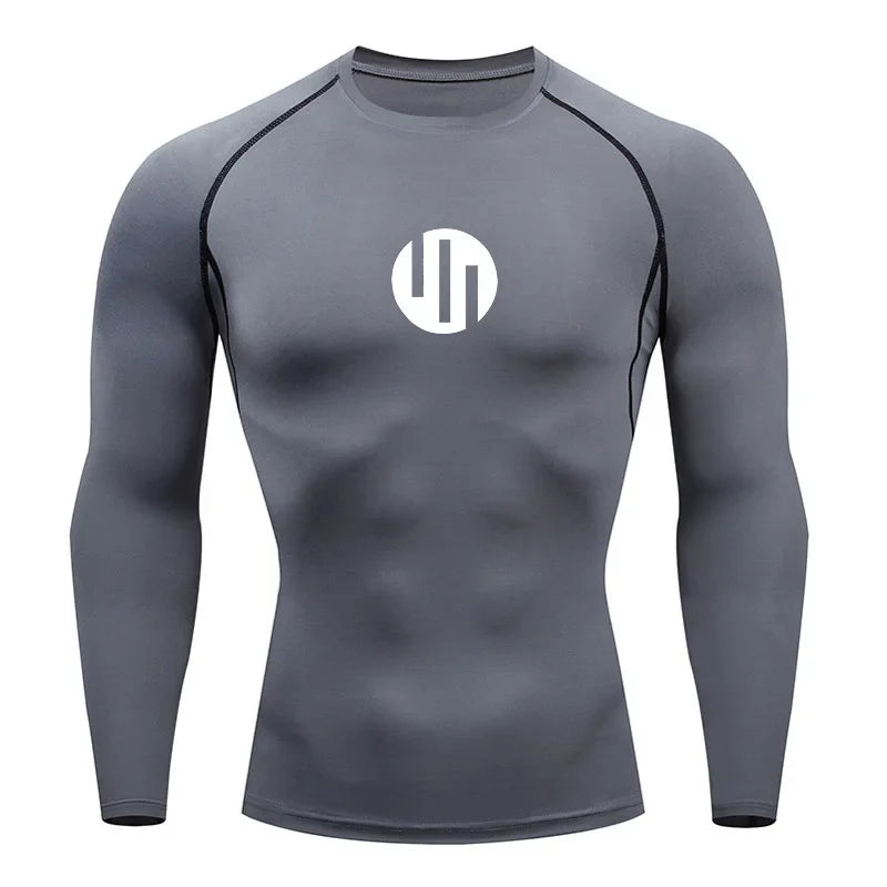 Running Men's Compression Long sleeve T-Shirt Gym Sports underwear Quick-drying Sweat-Wicking Sunscreen Second Skin Workout Men