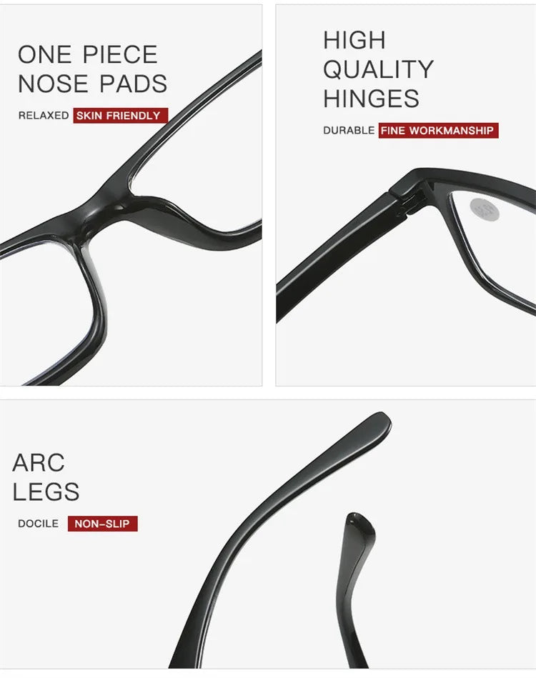 Luxury Women's Rectangle Rhinestone Reading Glasses Ultralight Small Frame Trendy Clear Lenses Presbyopia Eyeglasses with Degree