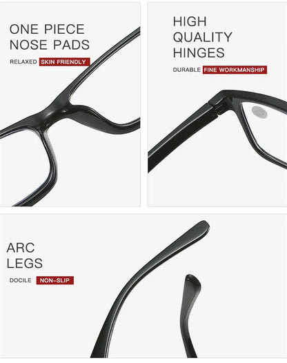 Luxury Women's Rectangle Rhinestone Reading Glasses Ultralight Small Frame Trendy Clear Lenses Presbyopia Eyeglasses with Degree