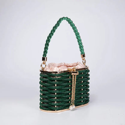 Handbag Shoulder Glitter Pearl Wedding Party Clutch Purse Diamonds Shiny Beading Evening Bag Crossbody Rhinestone Luxury Woman
