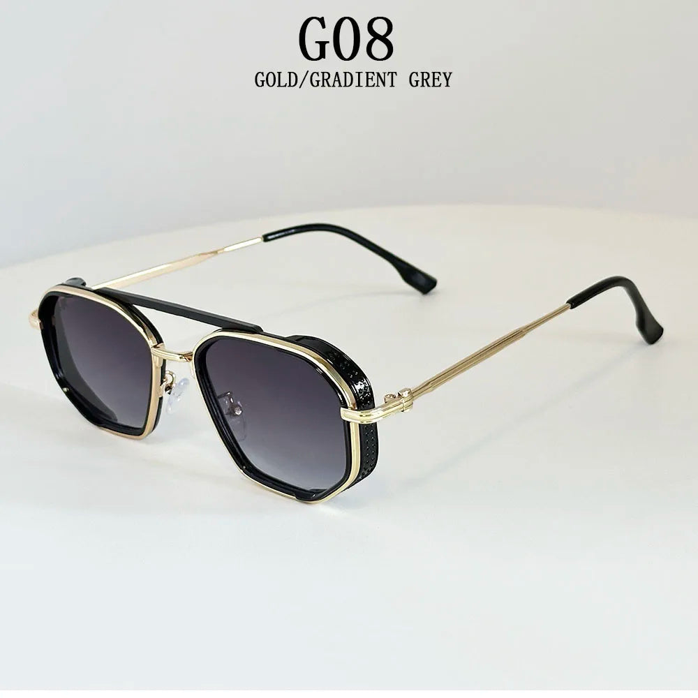 Vintage New Square Sunglass Men Fashion Steampunk Sunglasses Women 2025 Retro Glasses Gafas De Sol Hombre Lunette Soleil Femme