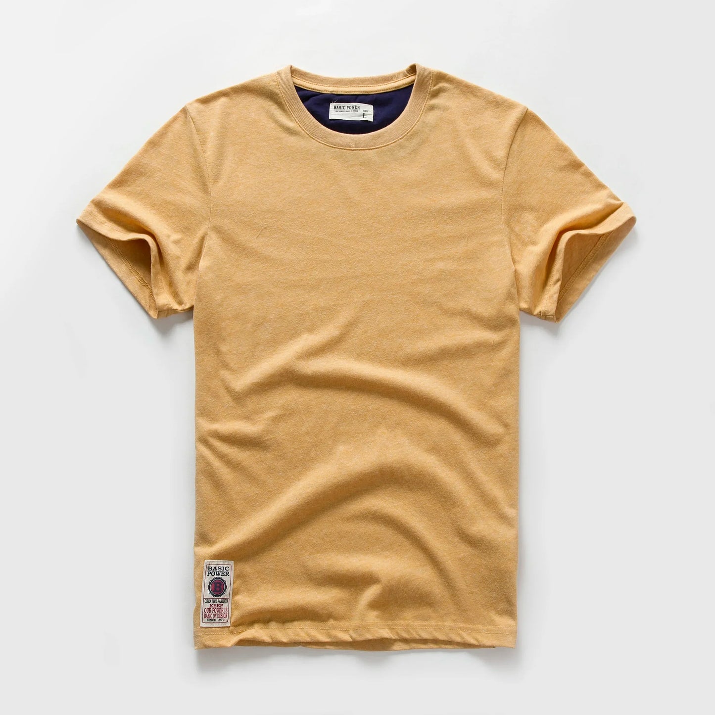 Men's T-Shirt Summer Cotton Solid T-Shirt Men's Short Sleeve Tee Fancy Yarns High Quality Classical Tops T Shirts Color Wine Blu