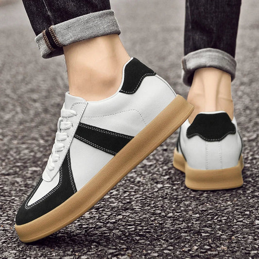 Invisible Height-Increasing Shoes 8cm German Training Shoes for Men, Summer Breathable Casual Sneakers, Genuine Leather Retro Versatile Forrest Gump Shoes 6cm