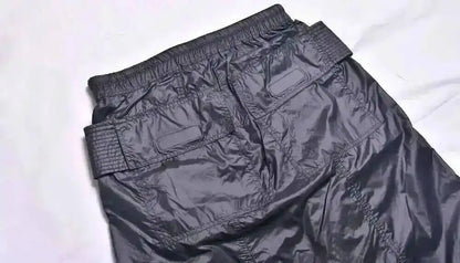 Dark Style Double Ring Fharem Knee Legnth Pants Summer High Street Fashion Drawstring Loose Fit Black Men 's Shorts 12C1243