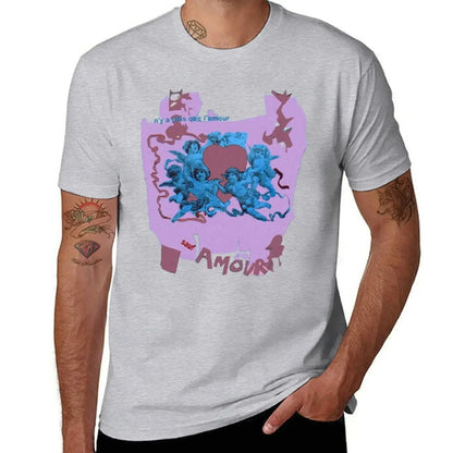 2025 new model Summer harajuku custom t shirt heavyweight Informal Beat It Amour 80s theme py blanks graphic tees mens graphic h