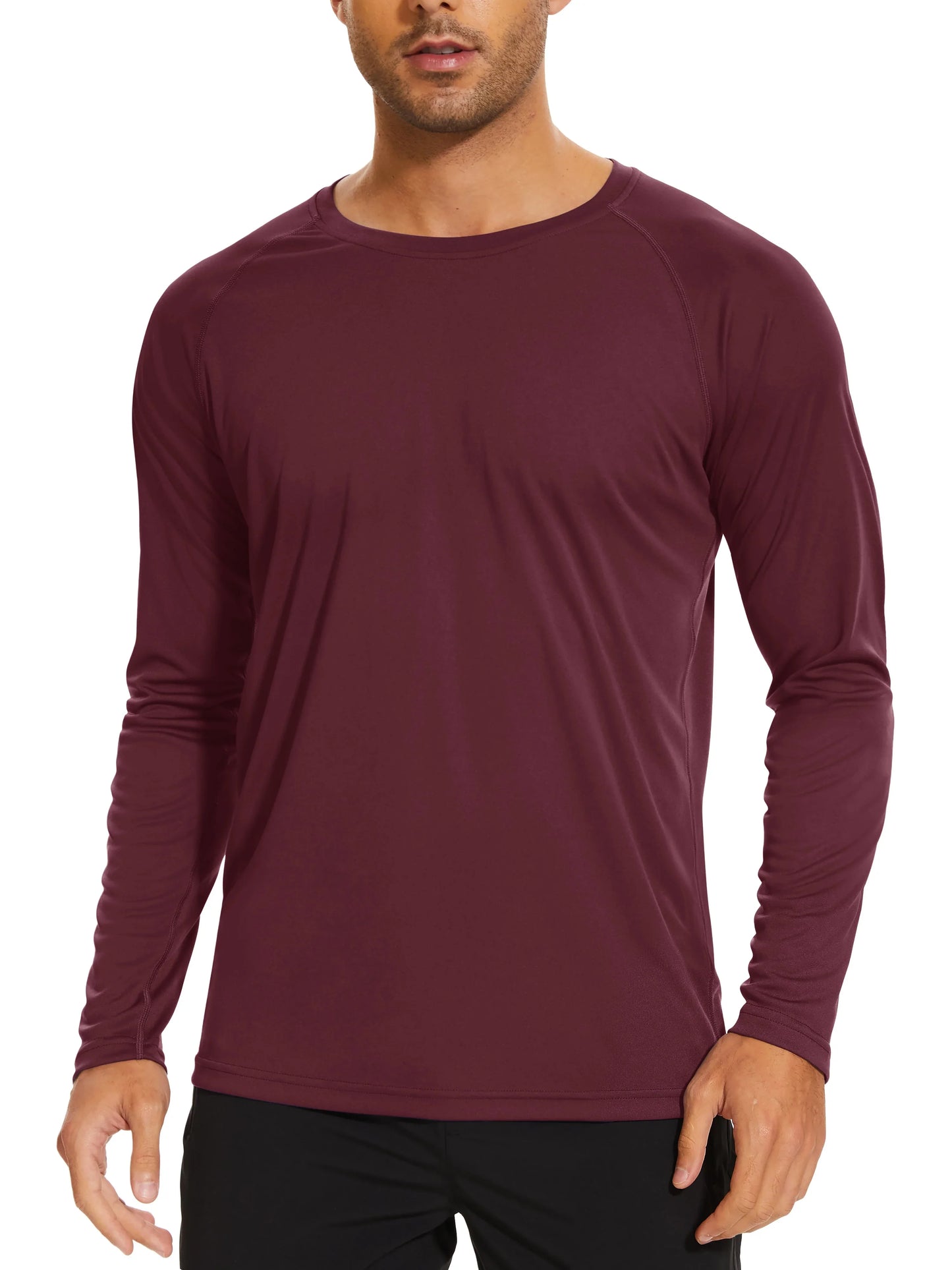 Men's Sun Protection T-shirts Summer UPF 50+ Long Sleeve Performance Quick Dry Breathable Hiking Fish T-shirts UV-Proof