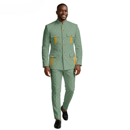 New Men's Suit 2-piece Business Formal Blazer Double-breasted Design Groom Tuxedo for Wedding XS-6XL Outfit