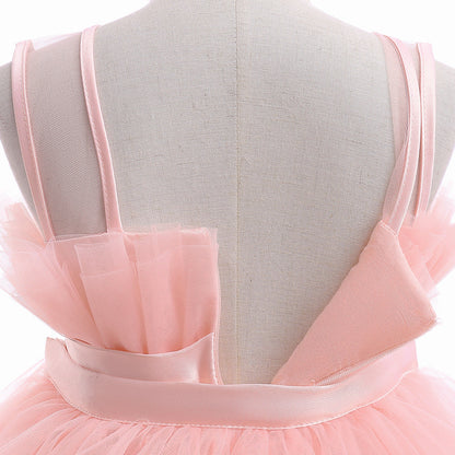 Kid's Party Formal Evening Dresses Elegant Party Dresses For Girls Dresses With Trailing Detachable Princess Dress
