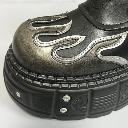Men's 2024 Winter New Thick-soled Inner Heightening Fashion Fried Street Personality High-top Leather Boots