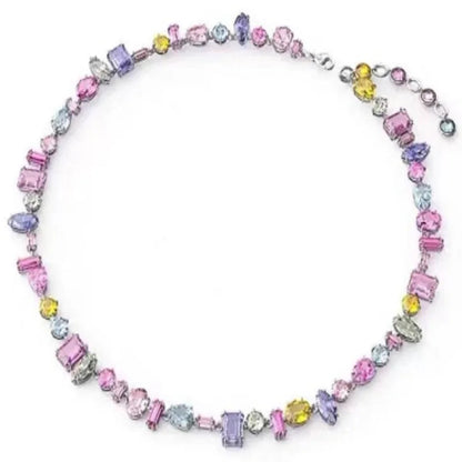 Candy Colorful Imitation Crystal Dopamine Unique Design Choker Necklace Bracelet Earrings, Jewelry for Women Bridal Gift