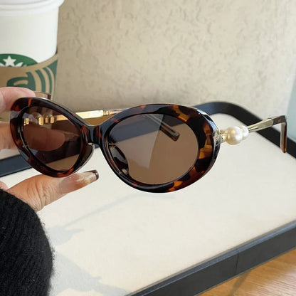 European and American Versatile Pearl Sunglasses for Women, High-End Celebrity Style Fashionable Polarized Sunglasses