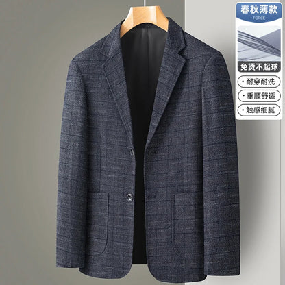 Men's Casual Loose Fit Blazer 13 Colors All-Season Plaid Suit Jacket for Men