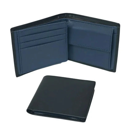 Minimalist Men Wallet with Zipper Coin Pocket RFID Credit Card Holder Tri-fold Multi-card Slot Document Holder Protective Cover