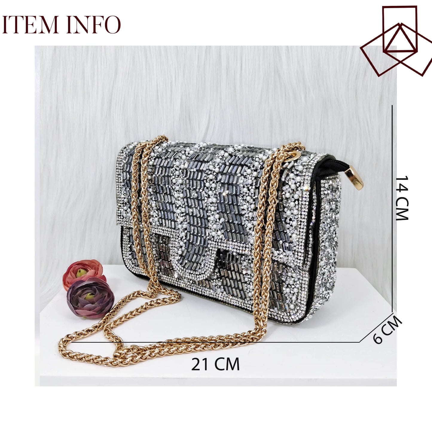 Italian Design Fashion Crystal Fish Mouth High Heels Elegant, Exquisite, And Mature Women's Sandals And Square Bag Set
