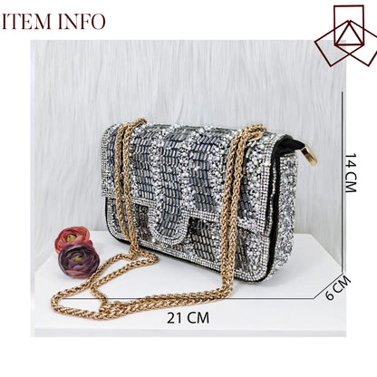 Italian Design Fashion Crystal Fish Mouth High Heels Elegant, Exquisite, And Mature Women's Sandals And Square Bag Set