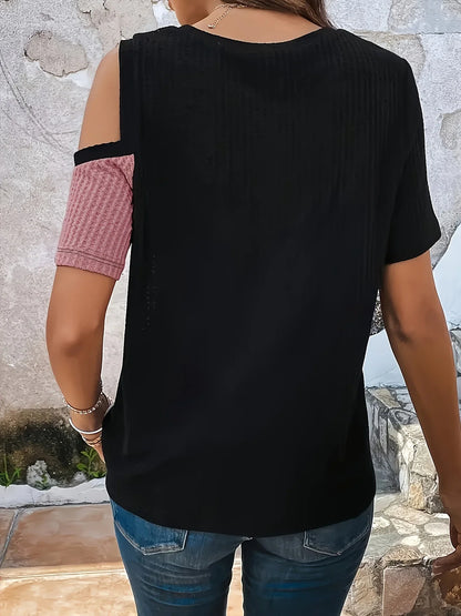 Women Plus Size Woven Spring And Summer T-shirt