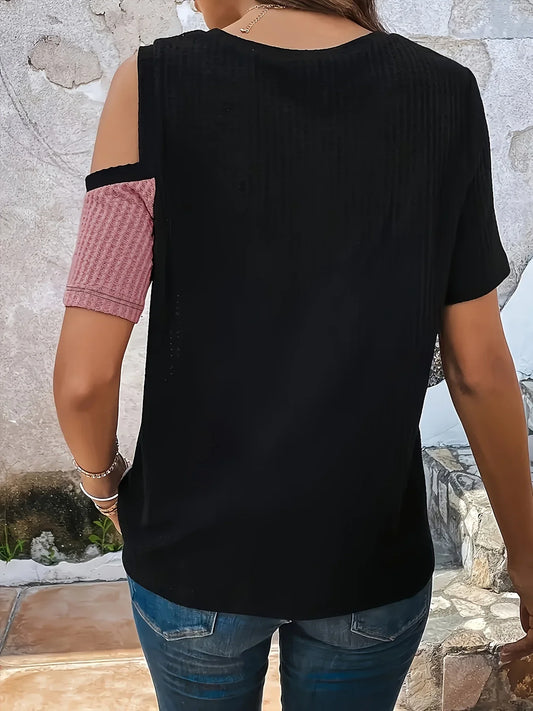 Women Plus Size Woven Spring And Summer T-shirt