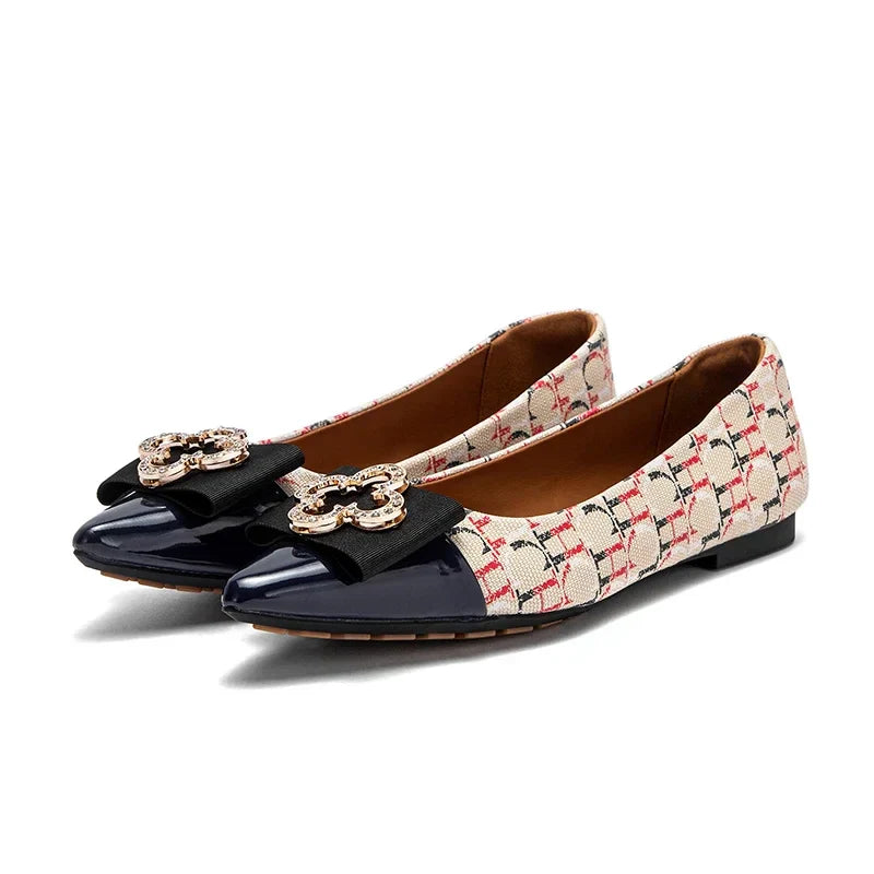 Flat Shoes 2025 Women's  New Pointed Shoes Bow Flat Shoes Woman Commuter