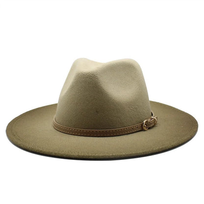 British-style Men's and Women's Fedoras, Gradient-coloured Jazz Caps, Tweed Top Hats and Wide-brimmed Hats for Autumn