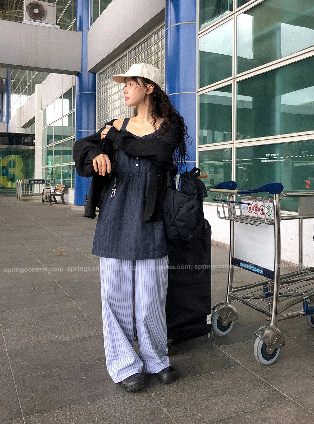 Korean Sle ort Denim Overalls Women's Faionable Summer Dr Vest Dr No Brand Commute Sle 00% Other Material