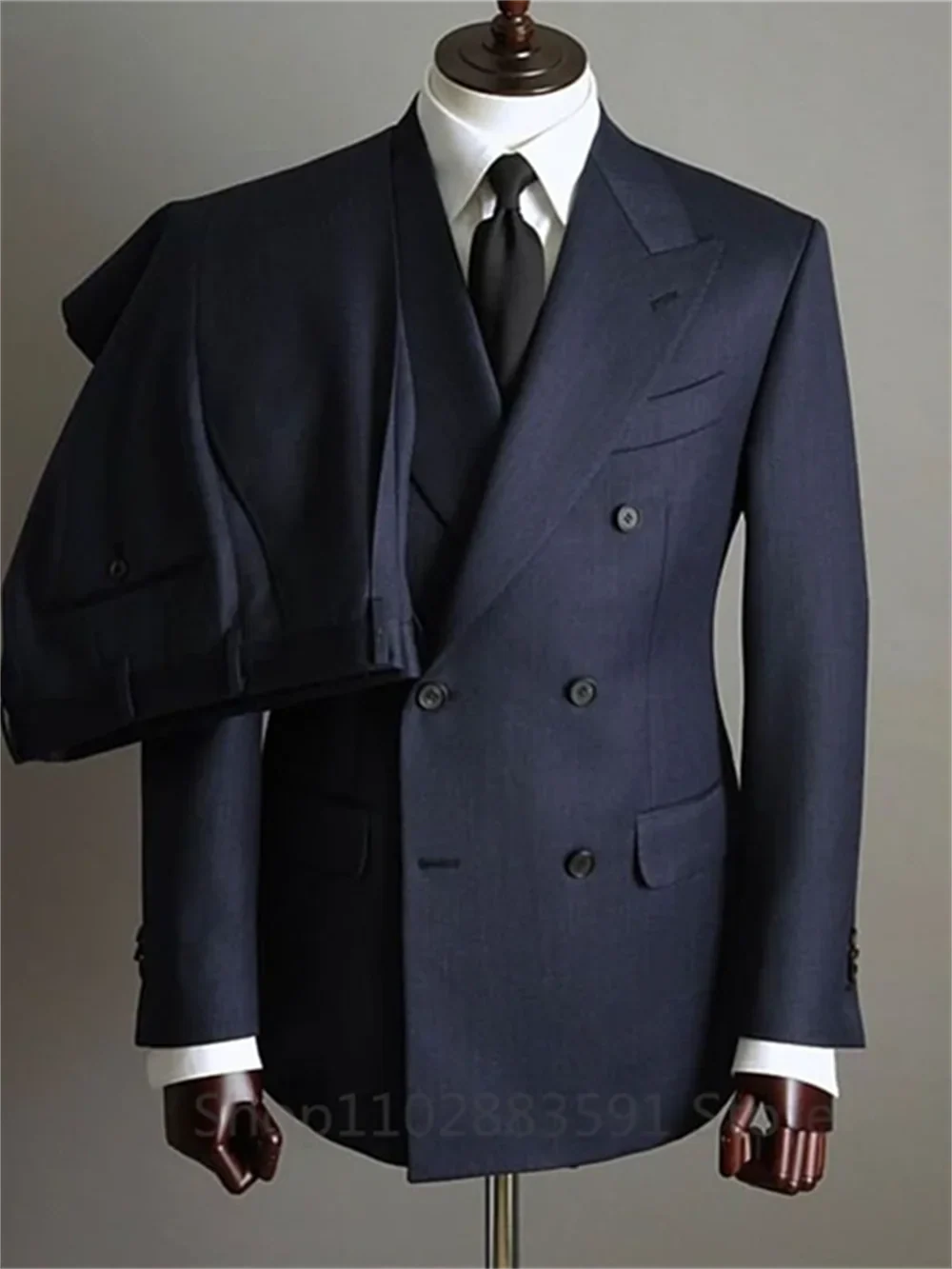 2 Pieces Tuxedo Fashion Blazer Pants Men Suits Double Breasted Buttons Peaked Lapel Formal Party Wedding Groom Tuxedo