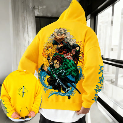 Demon Slayer: Kimetsu no Yaiba Men Hoodie Sweatshirt Japanese Anime Spring Autumn Winter Boy Long-sleeved Parent-child Outfit