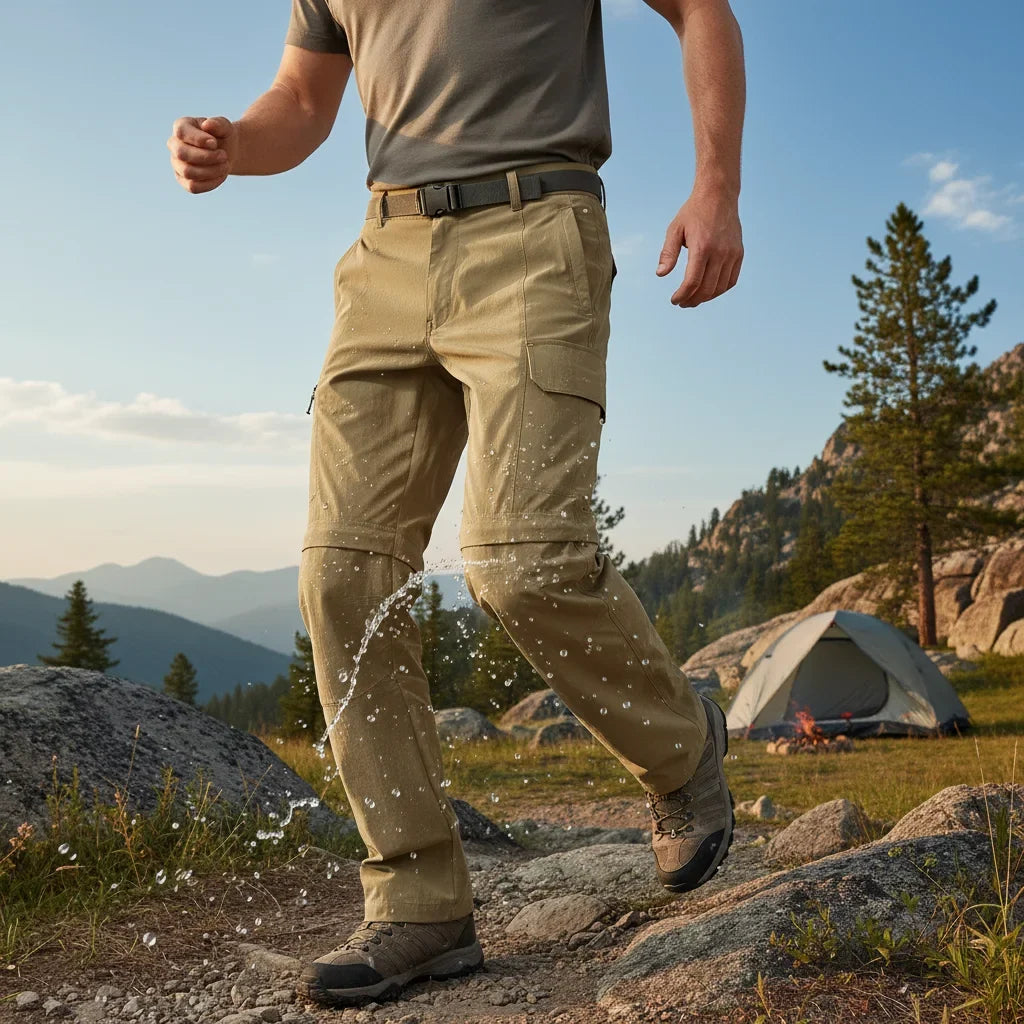 Fanuocetar Mens Removable Hiking Pants for Summer Quick Dry Camping Trekking Climbing Outdoor Scratch-resistant Stretch Pants