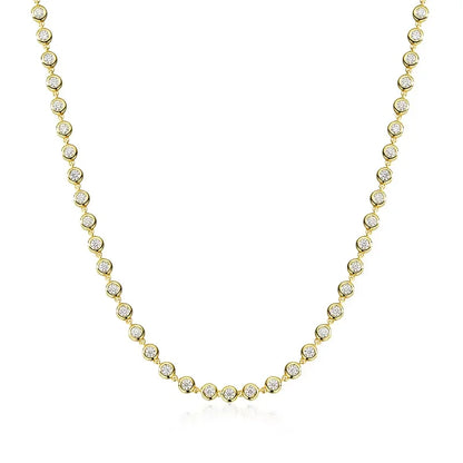 Full 3mm Round Moissanite Tennis Necklaces for Women GRA Certified s925 Sterling Silver 18k Dainty Lab Diamond Necklace