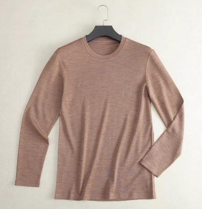 Men's 100% Merino Wool Base Layer Shirt 240G Thermal Top Warm Wicking Breathable Anti-Odor Underwear Warm Clothing Base Layer