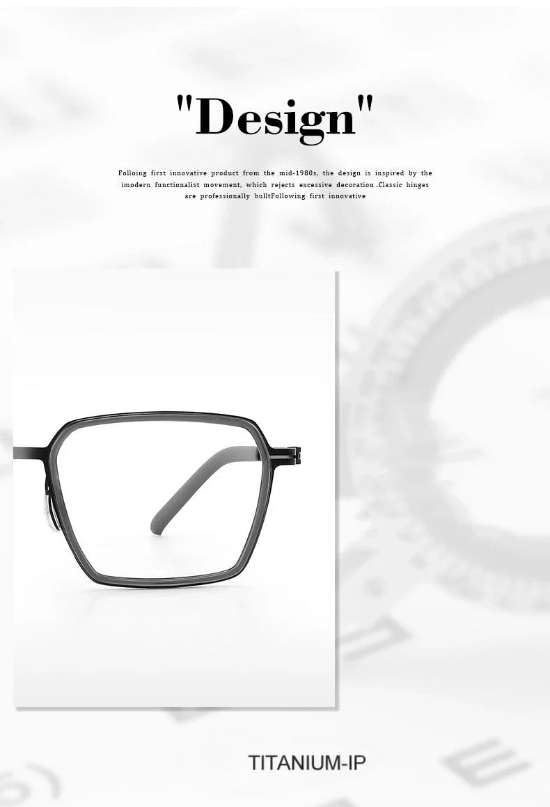 Simple Geometric Polygon Fashion Pure Titanium Vintage Design Blue Light Protection Glasses Customizable Prescription 2715