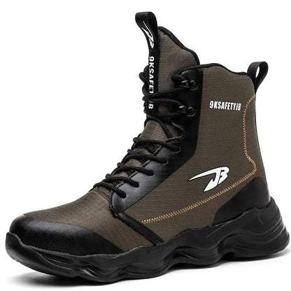 High Top Men Safety Shoes Light Steel Toe Sneakers Man Anti-Smash Stab Proof Work Boots Male Construction Protective Footwear