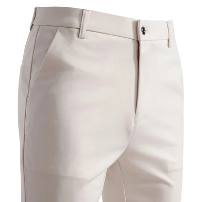 Men's Elastic Slim Fit Khaki Trousers Casual Pants Classic Fashion Suit Sports Pants Spring Summer